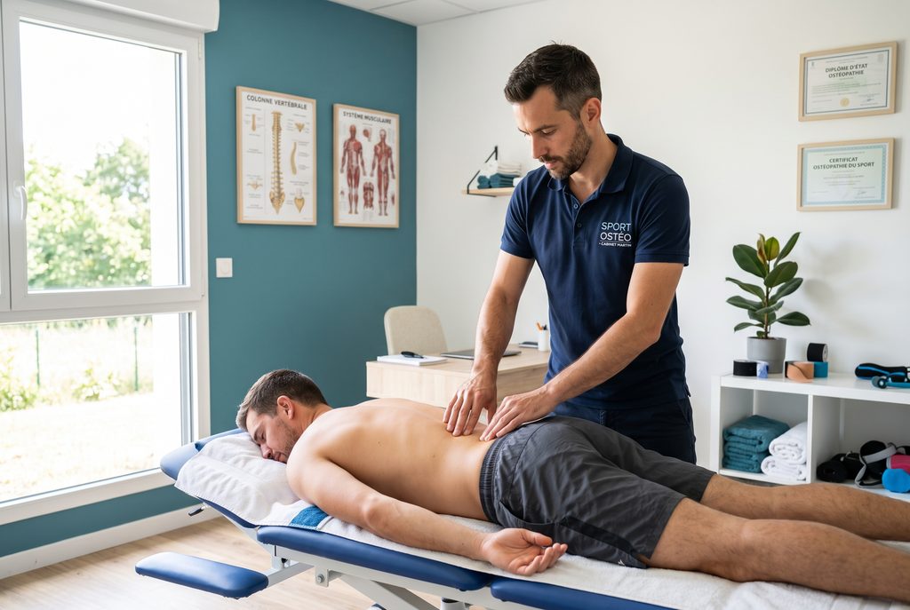 Séance d'ostéopathie du sport à Cessieu, avant la reprise d'activité physique